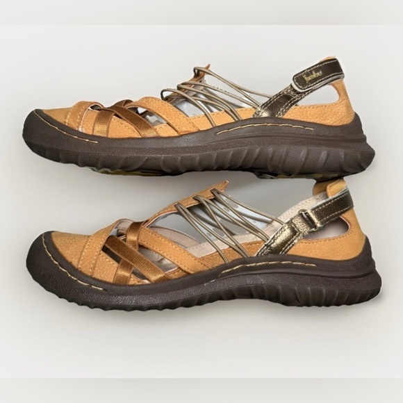 Relax Foam Jambu Women's Chestnut Closed Toe Leather Sandals Shoes Brown Tan 8 - Picture 3 of 9